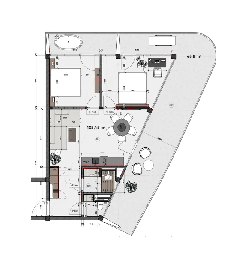 2 bedroom layout