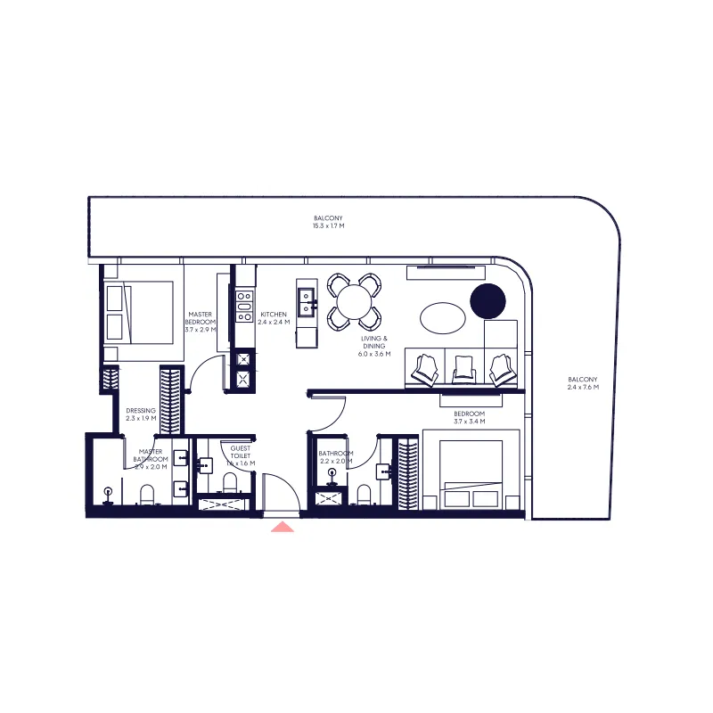 2 bedroom layout