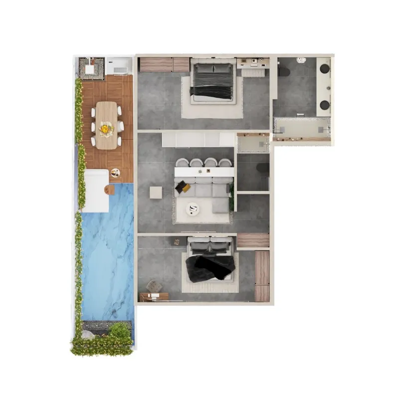 2 bedroom layout