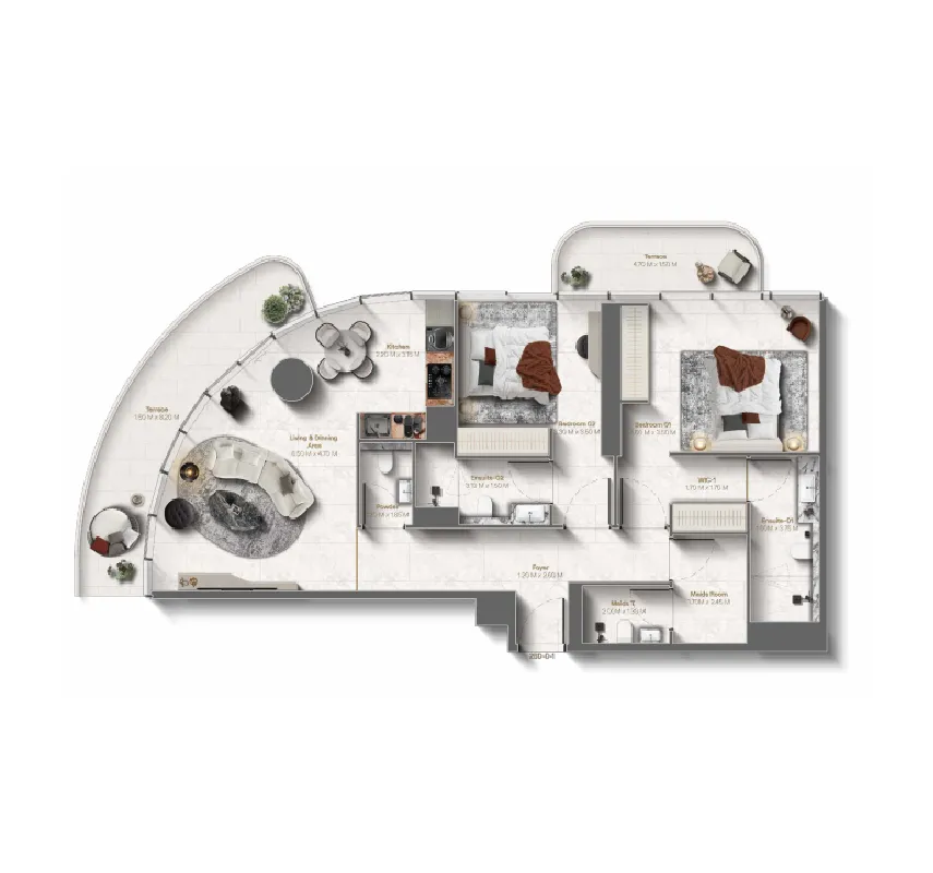 2 bedroom layout