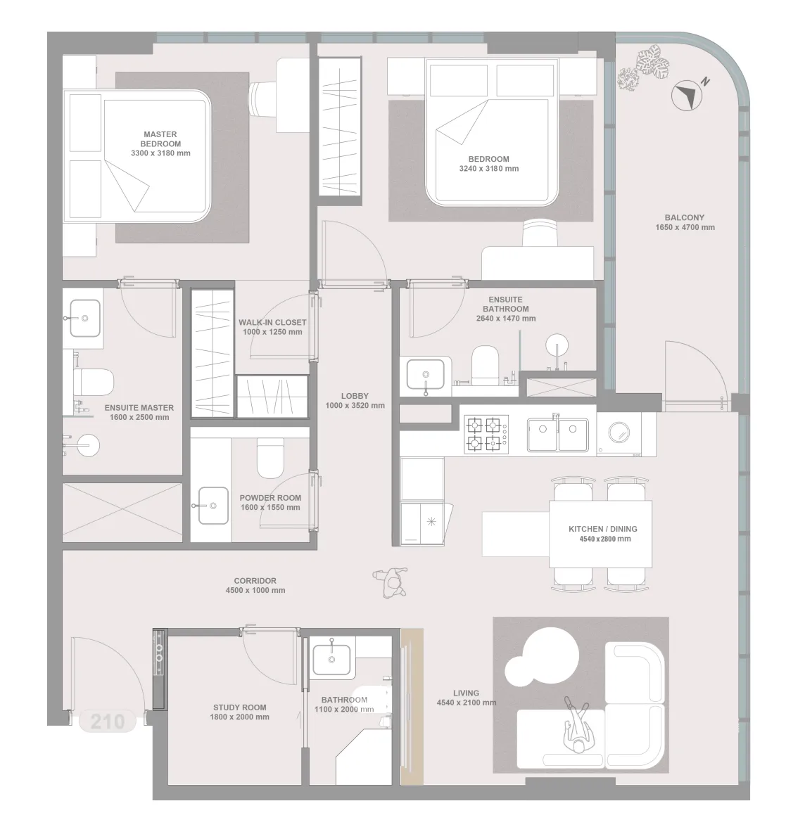 2 bedroom layout