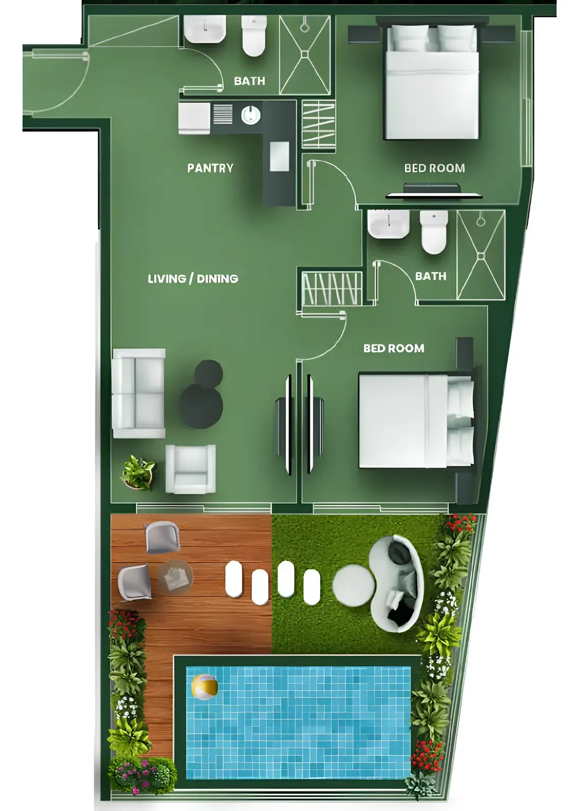 2 bedroom layout