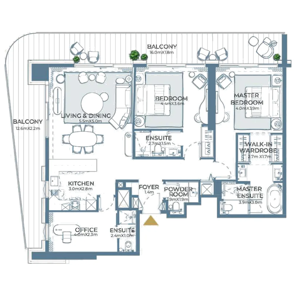 2 bedroom layout