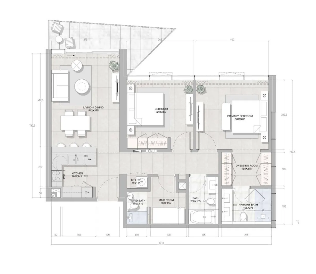 2 bedroom layout