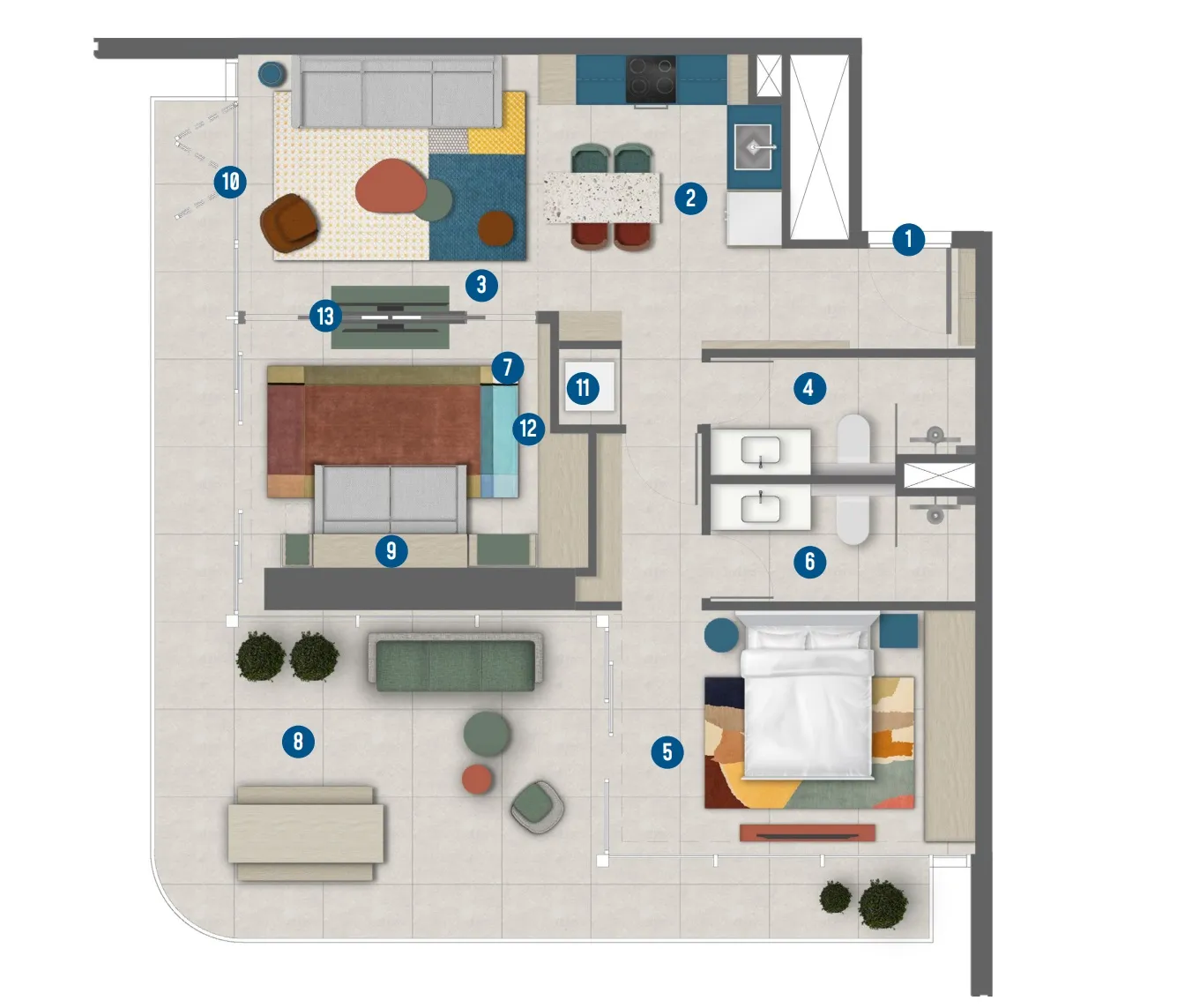 2 bedroom layout