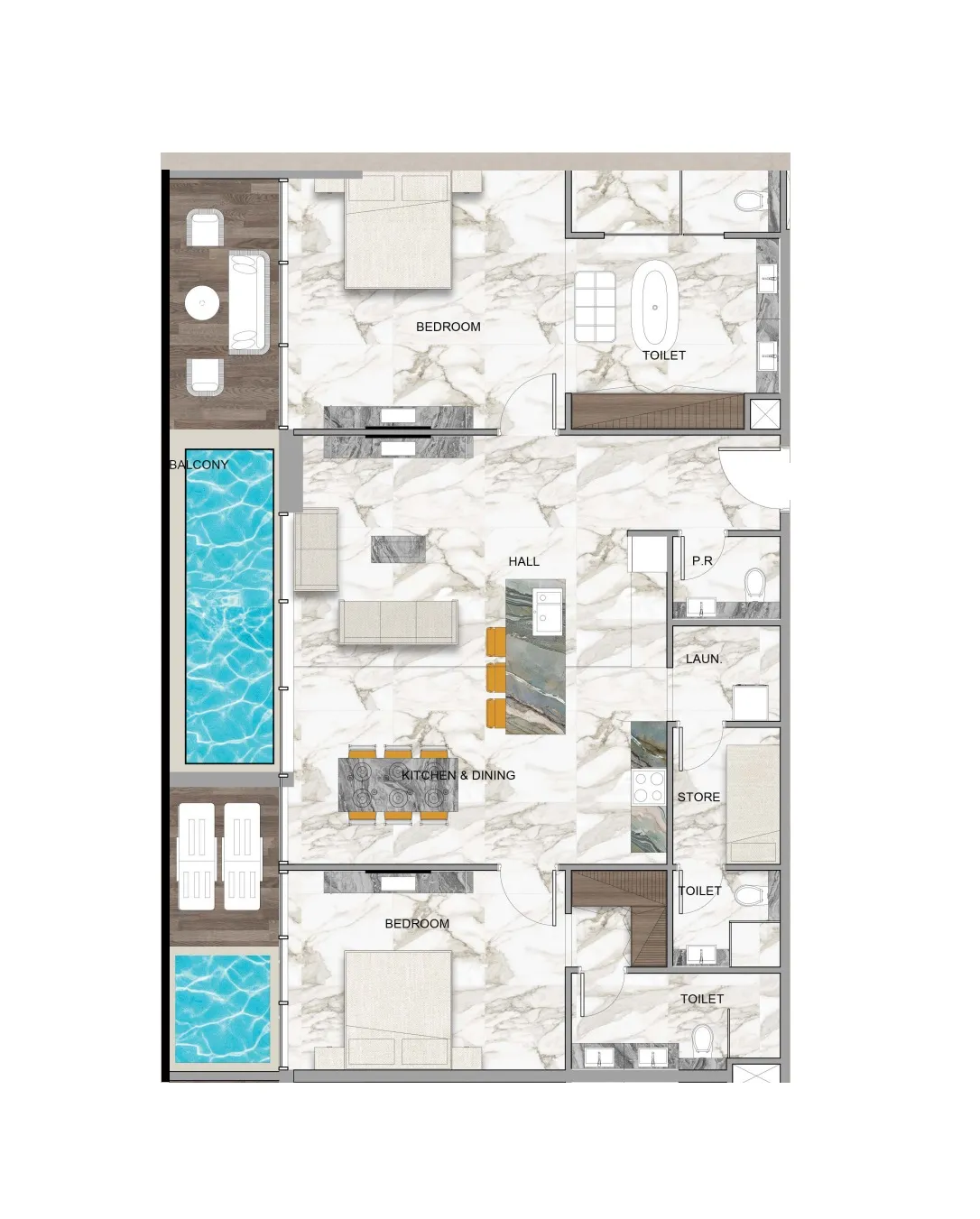 2 bedroom layout