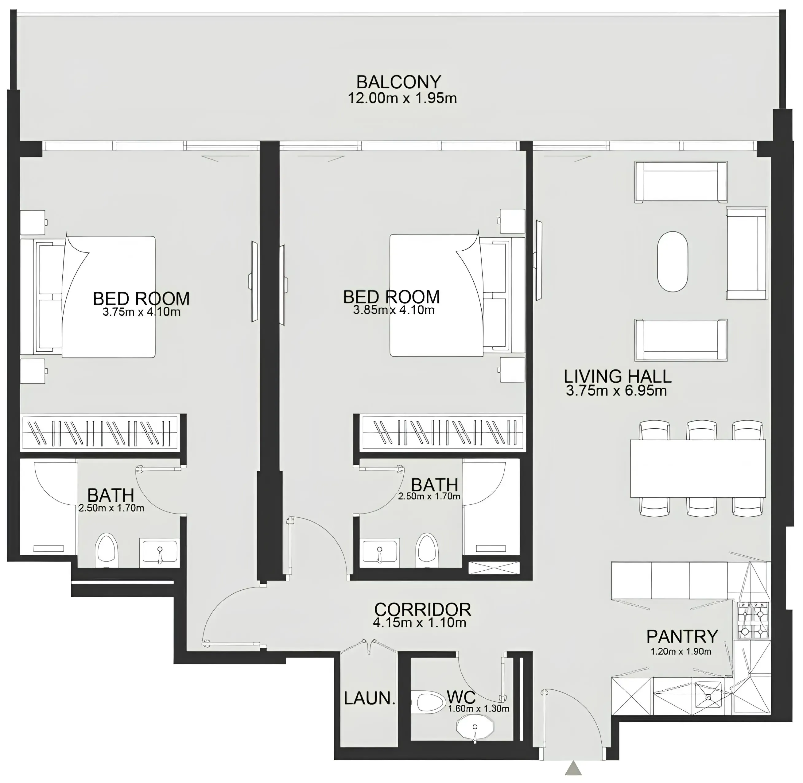 2 bedroom layout