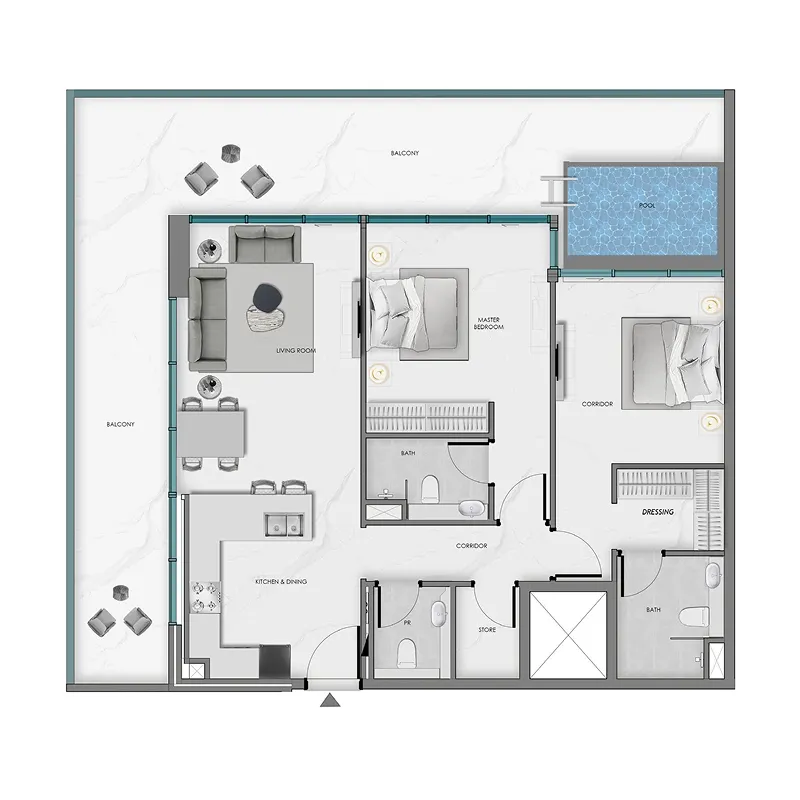 2 bedroom layout