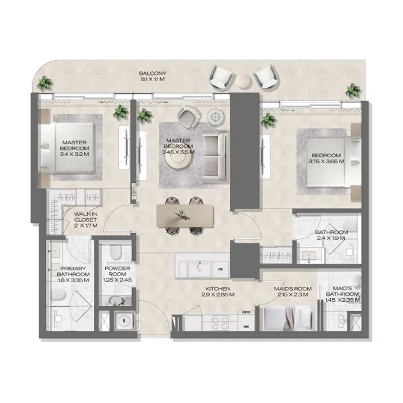 2 bedroom layout