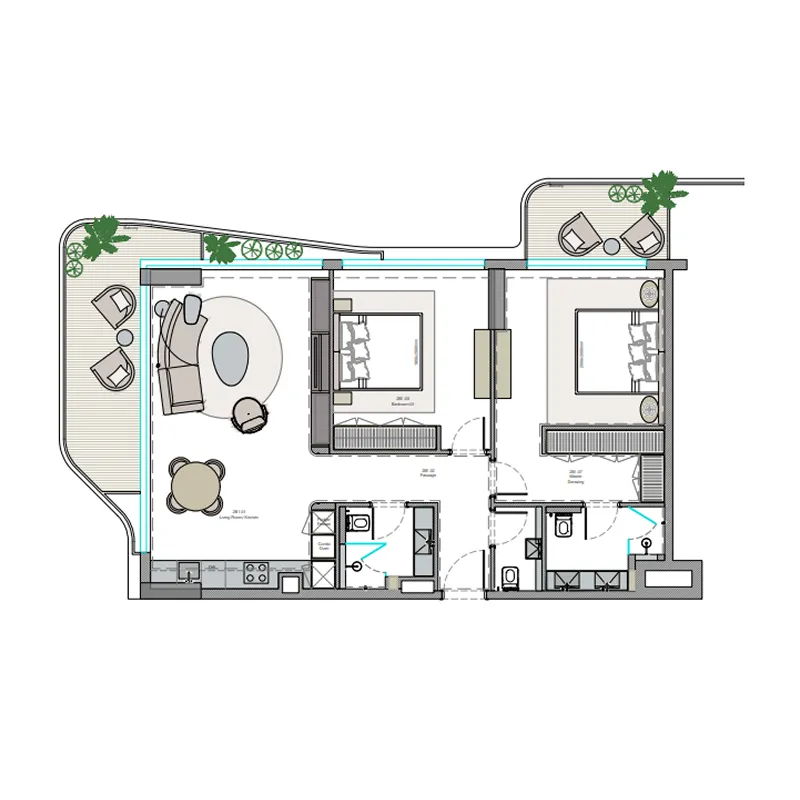 2 bedroom layout