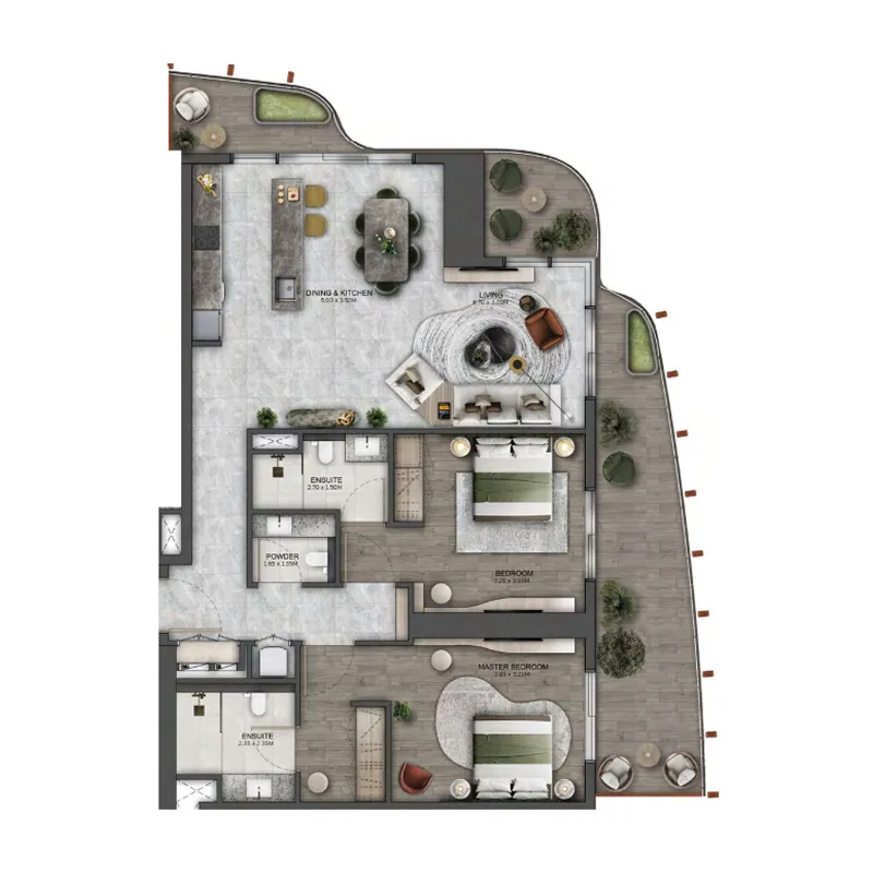 2 bedroom layout