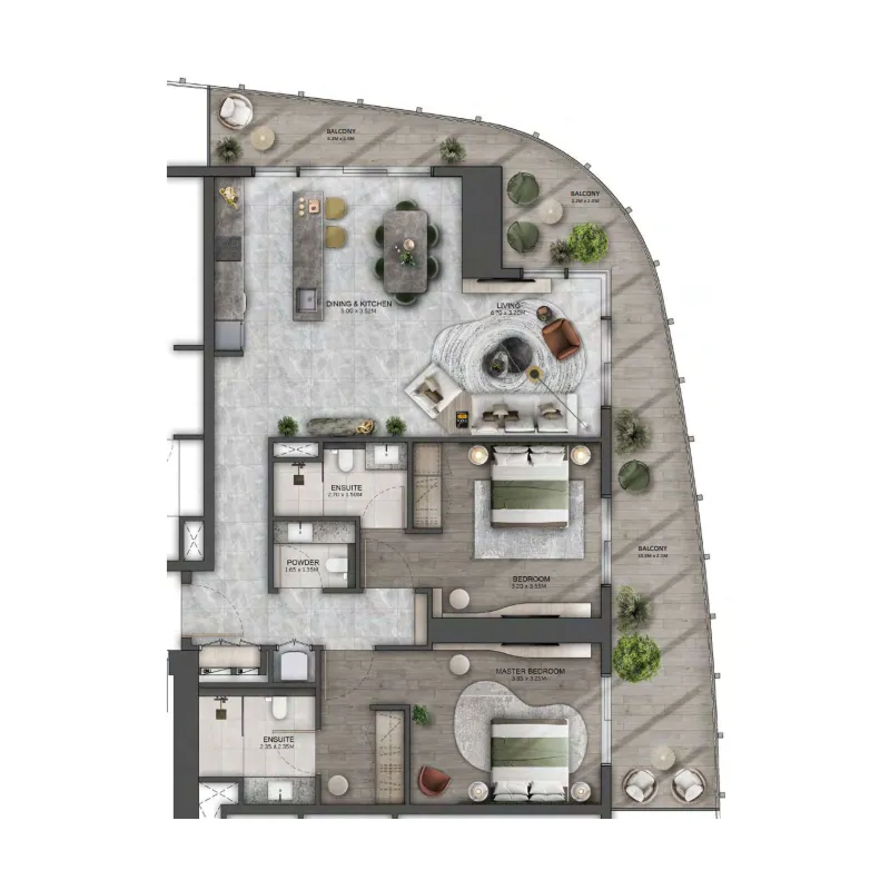 2 bedroom layout