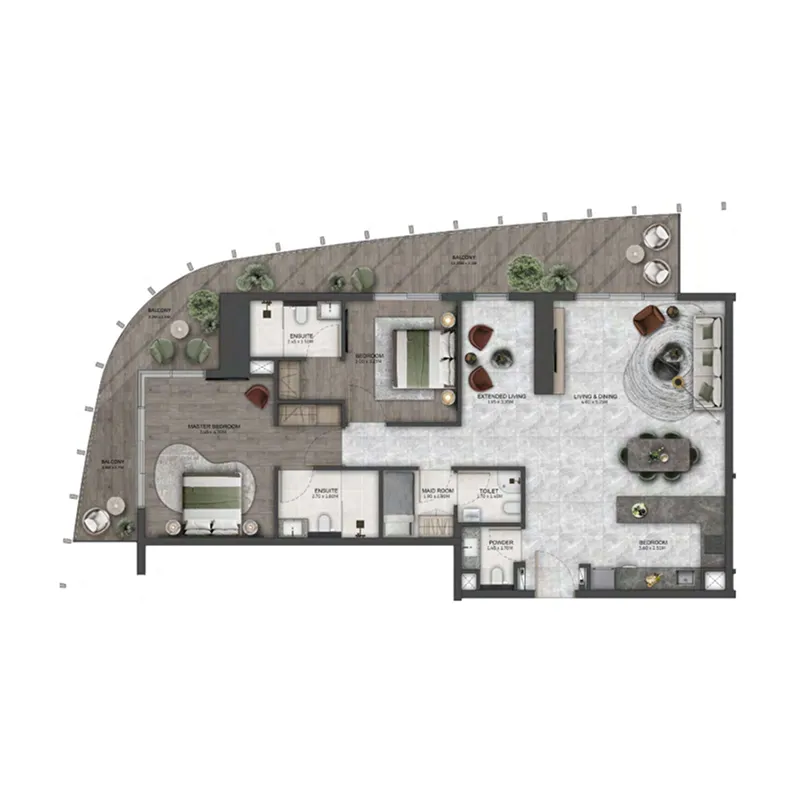 2 bedroom layout
