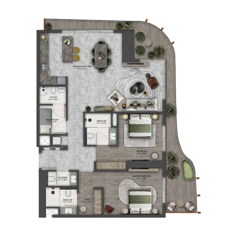 2 bedroom layout