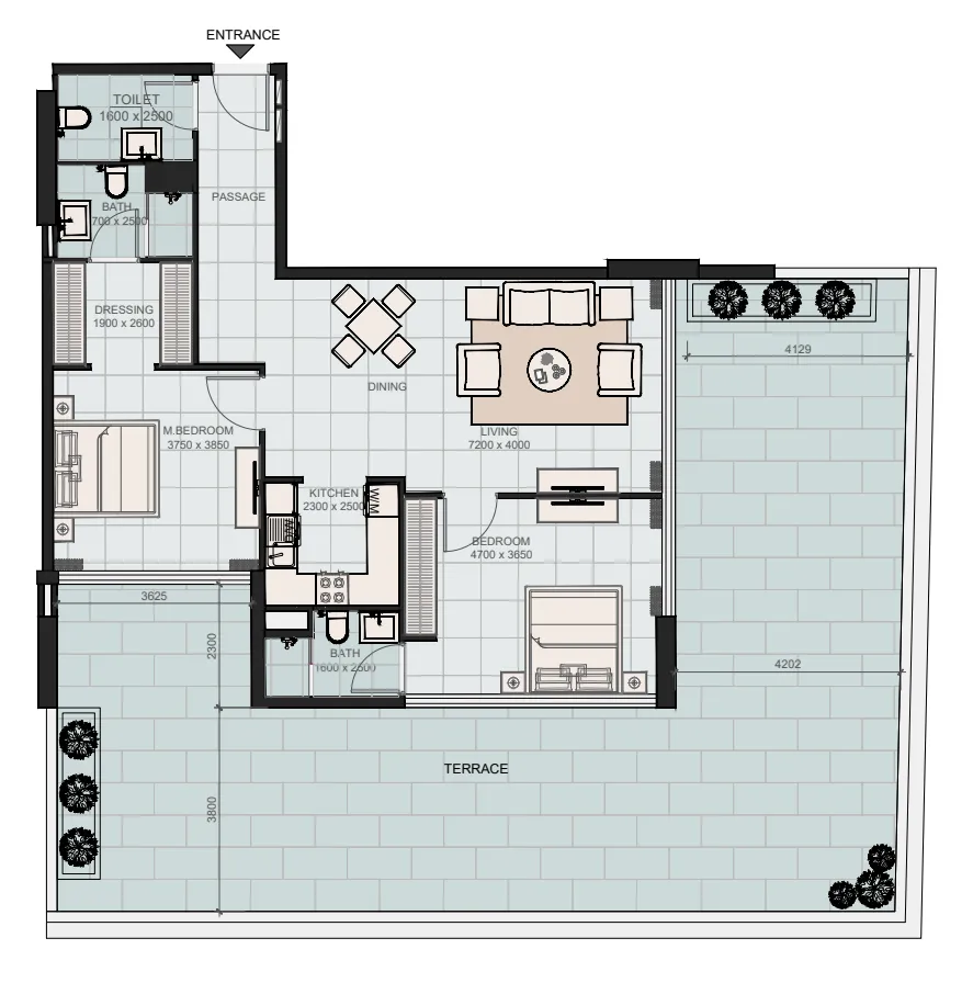 2 bedroom layout