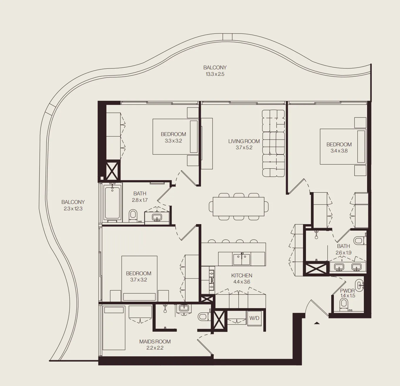 3 bedroom layout