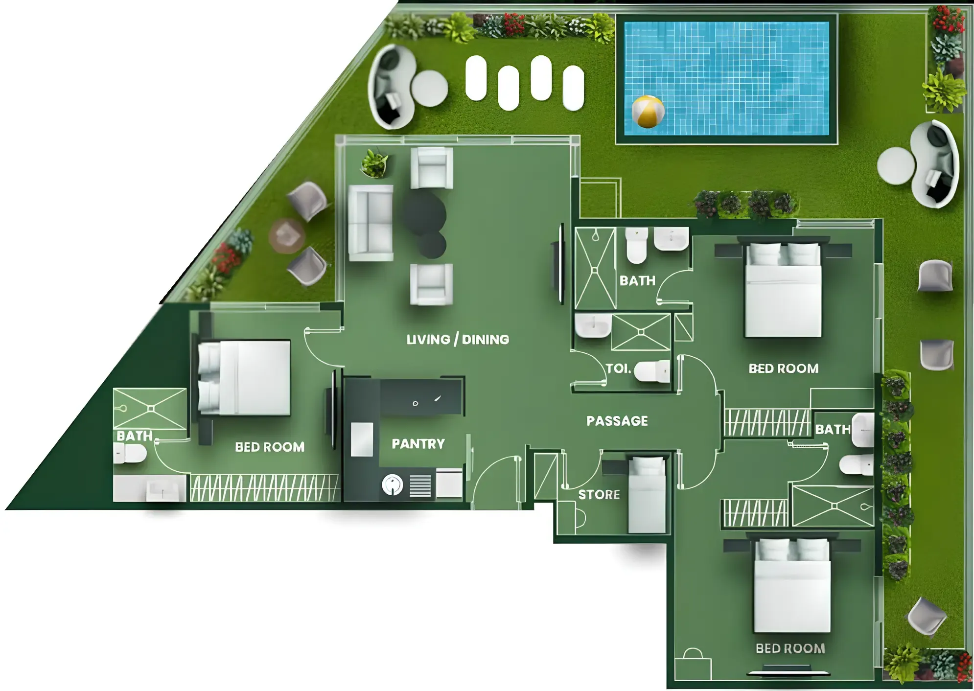 3 bedroom layout