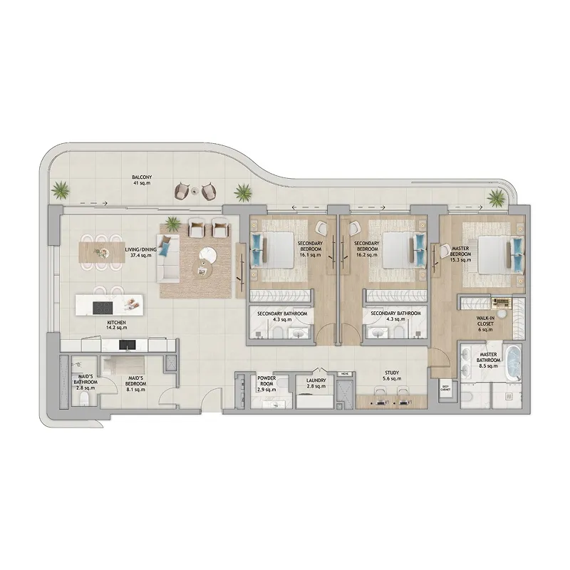 3 bedroom layout