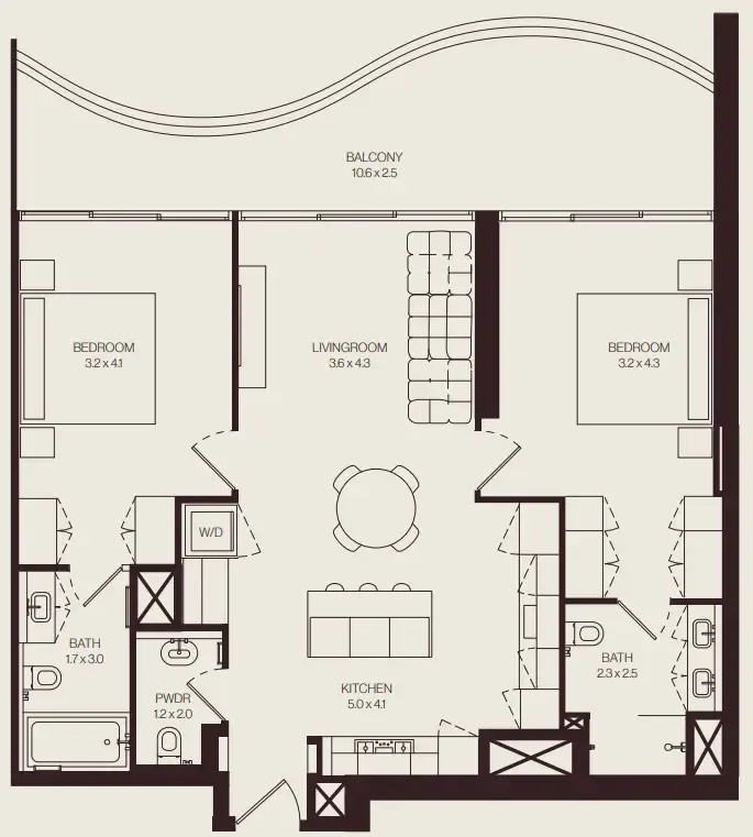 2 bedroom layout