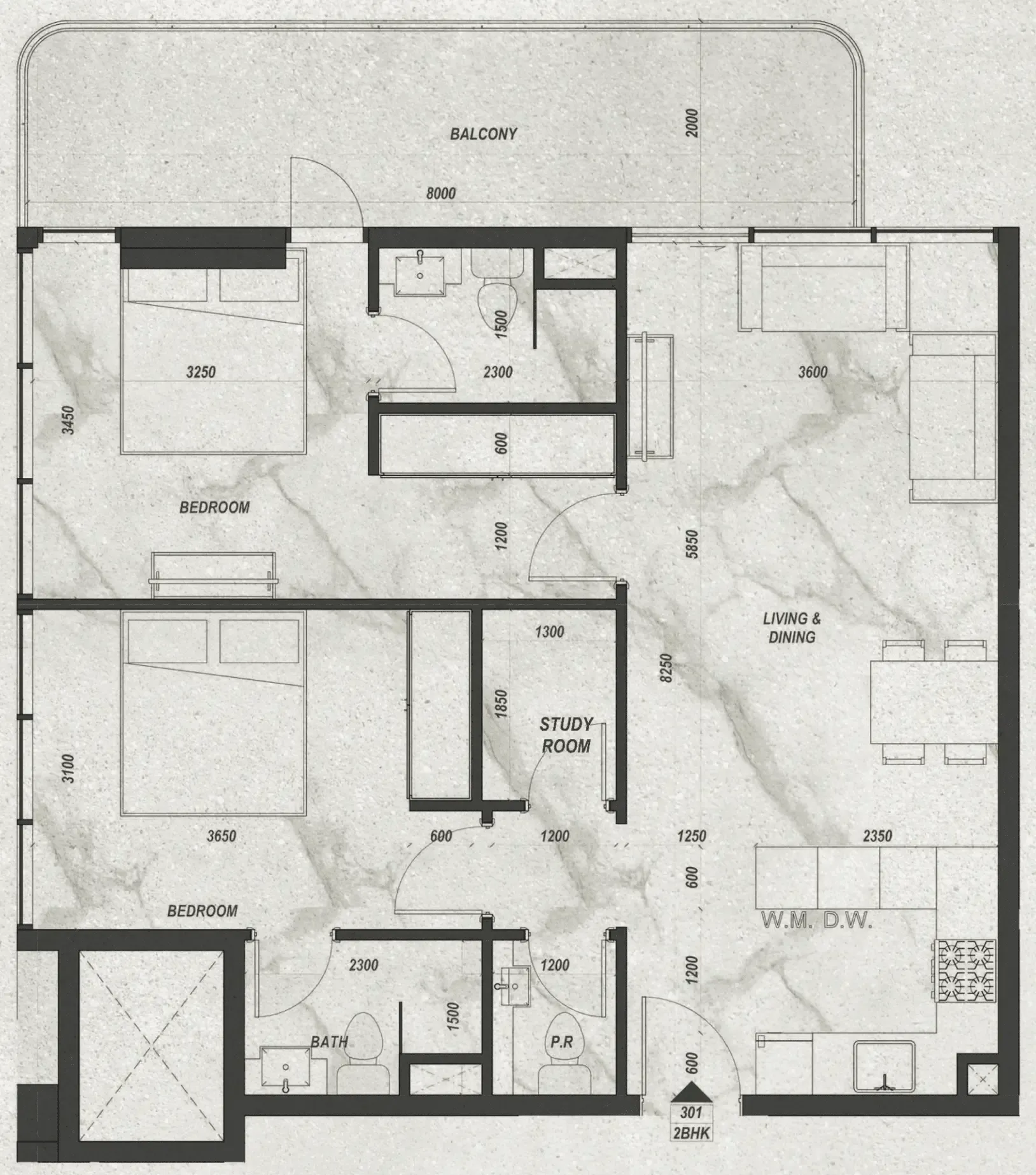 2 bedroom layout