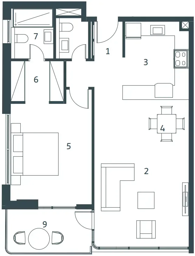 1 bedroom layout