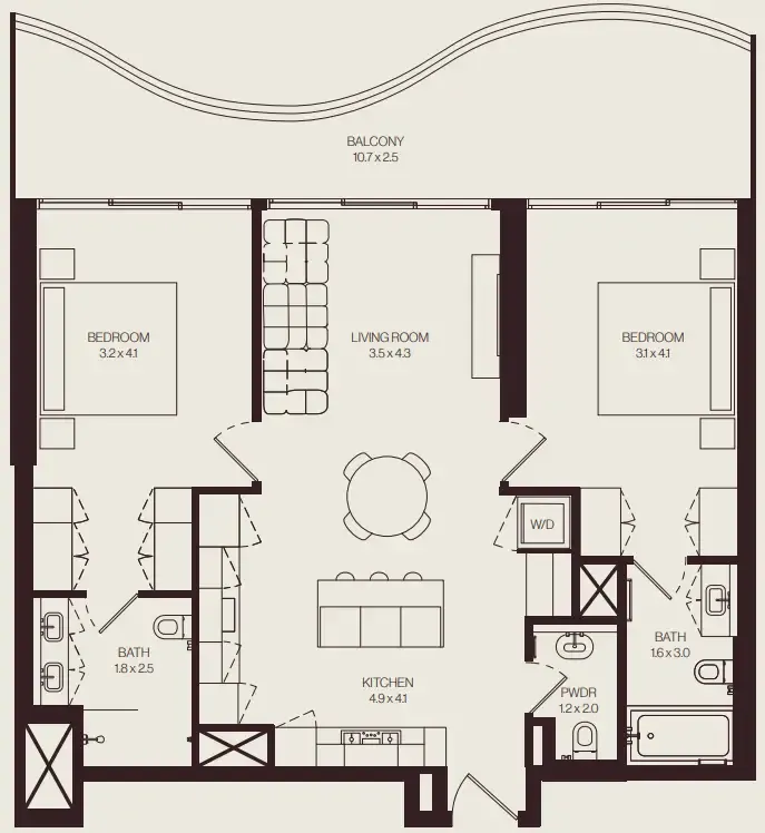 2 bedroom layout