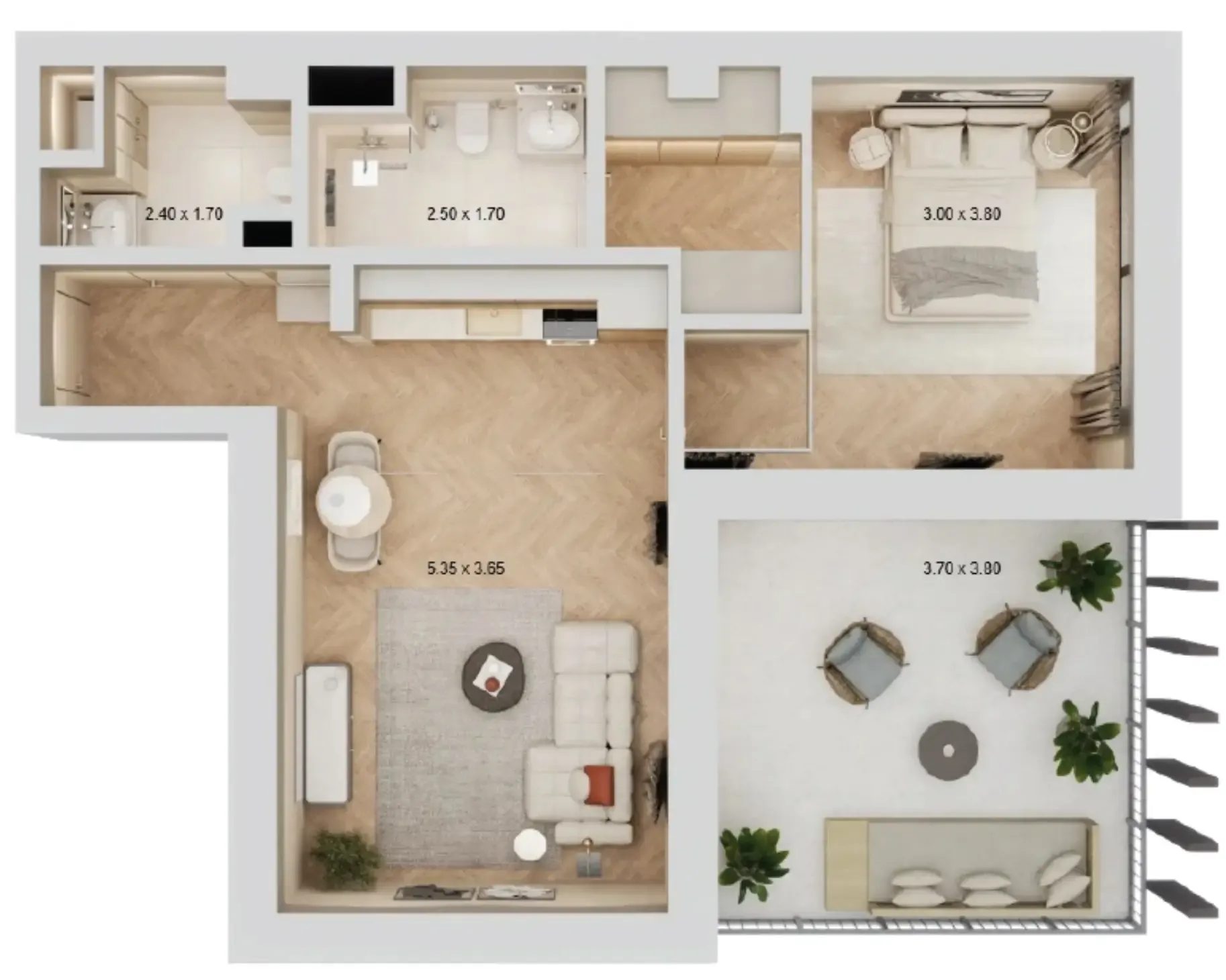 1 bedroom layout