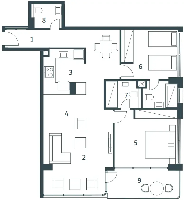 2 bedroom layout