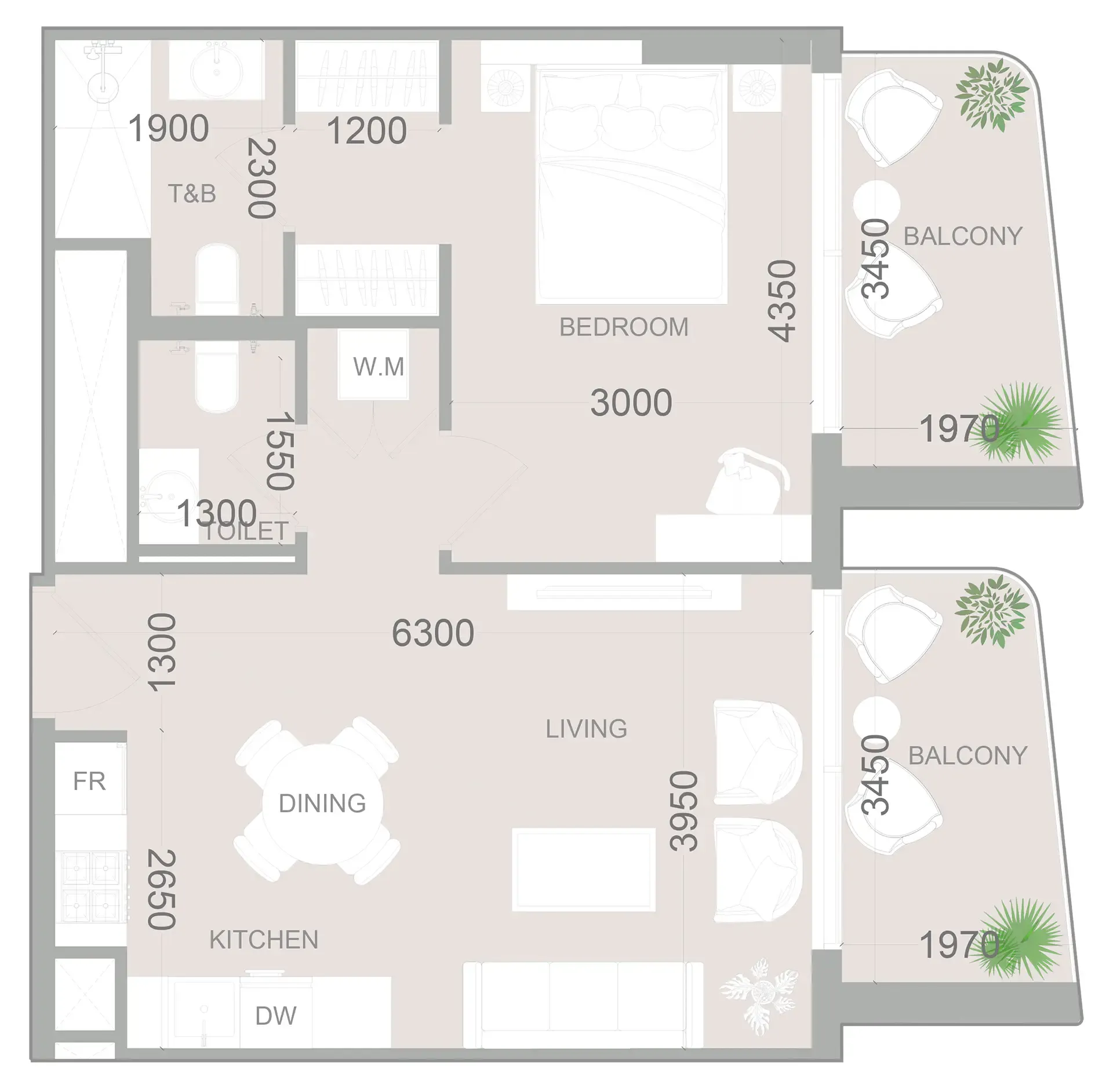 1 bedroom layout