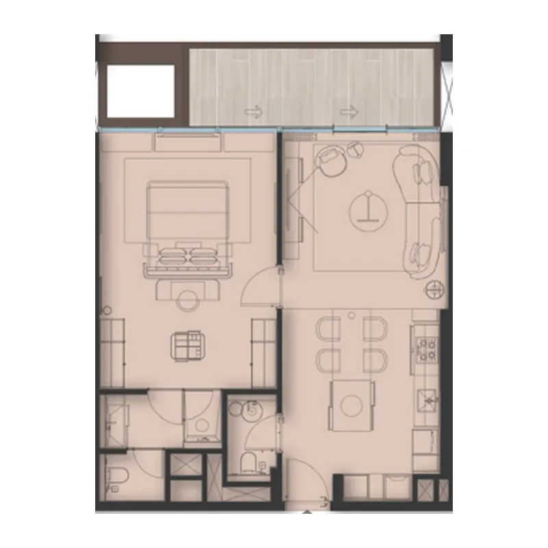 1 bedroom layout