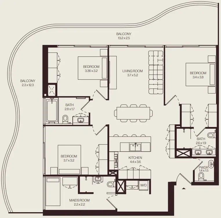 3 bedroom layout