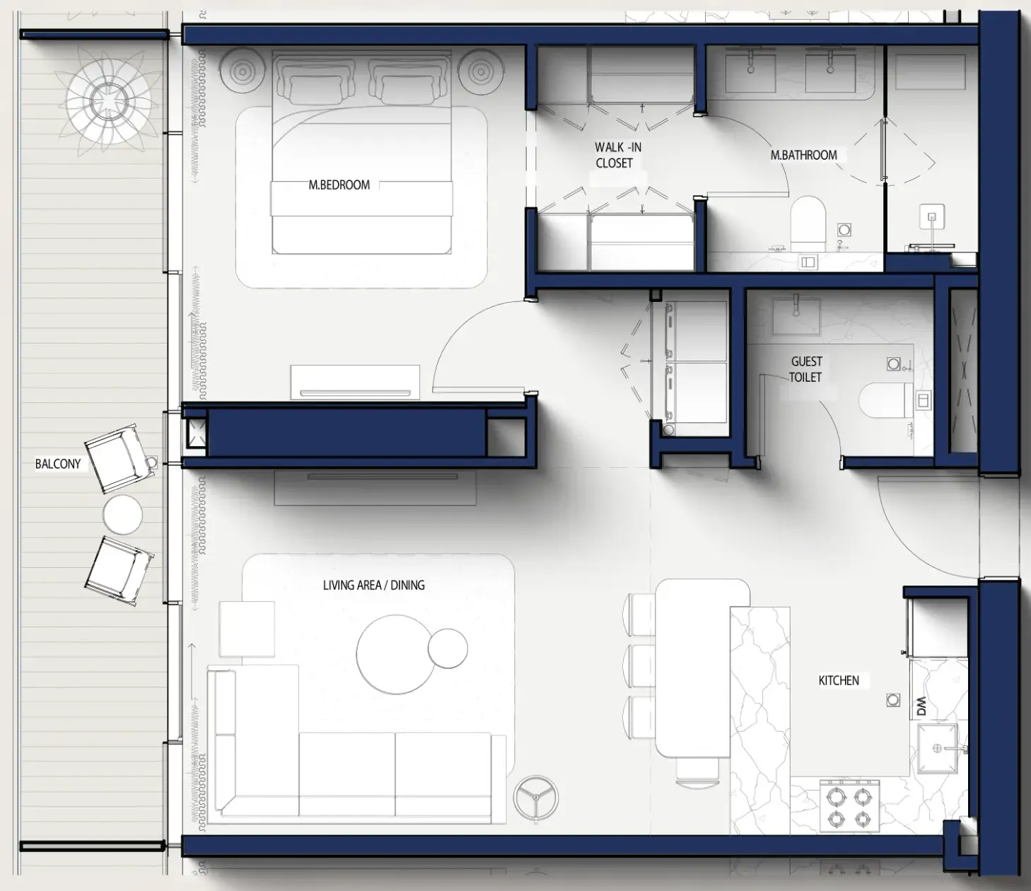 1 bedroom layout