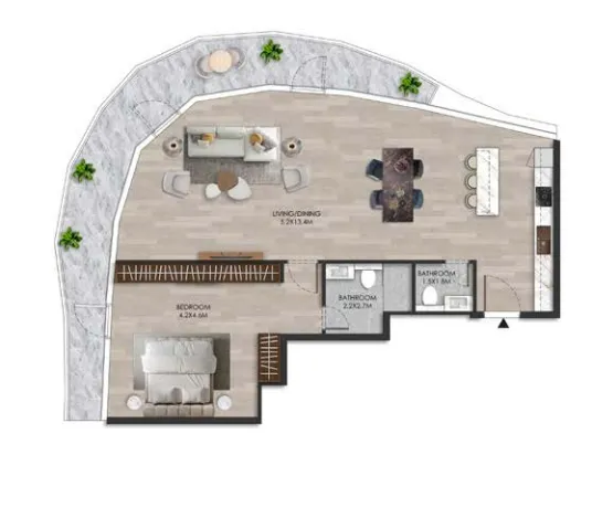 1 bedroom layout