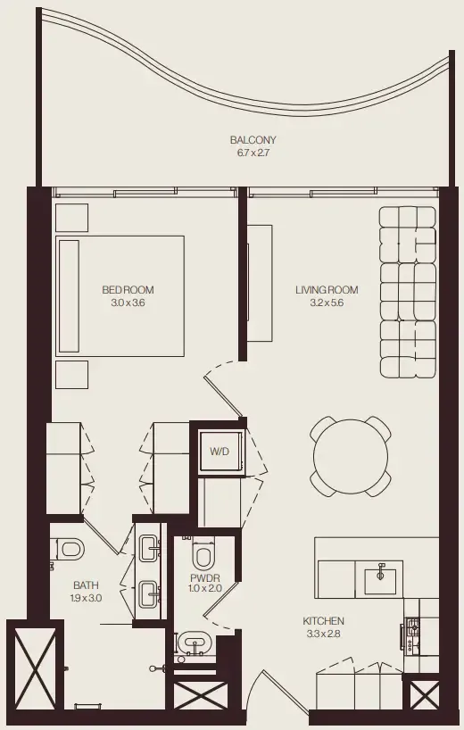 1 bedroom layout