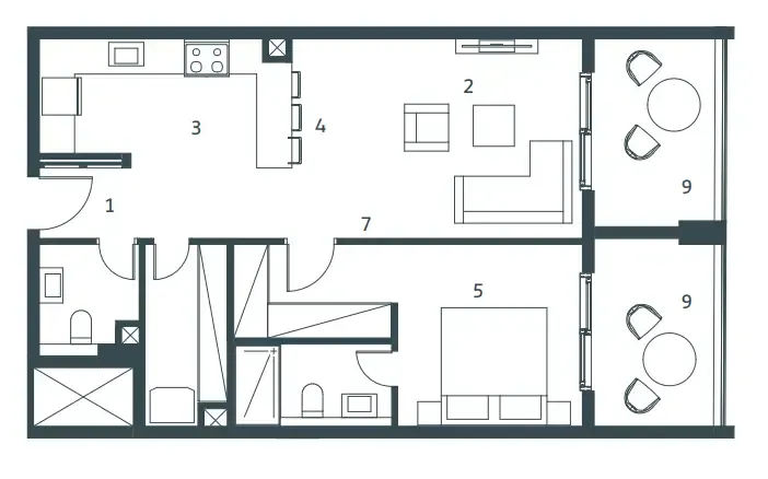 1 bedroom layout