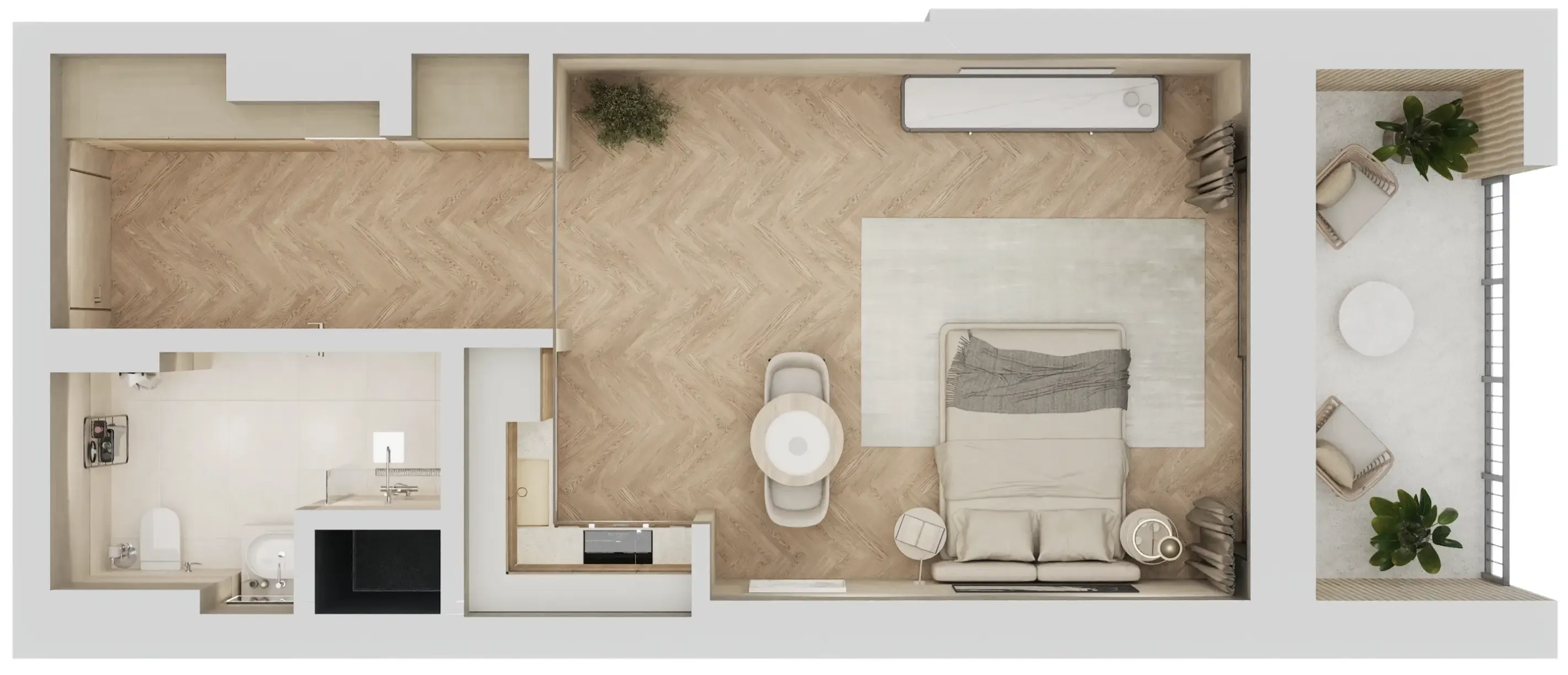 0 bedroom layout