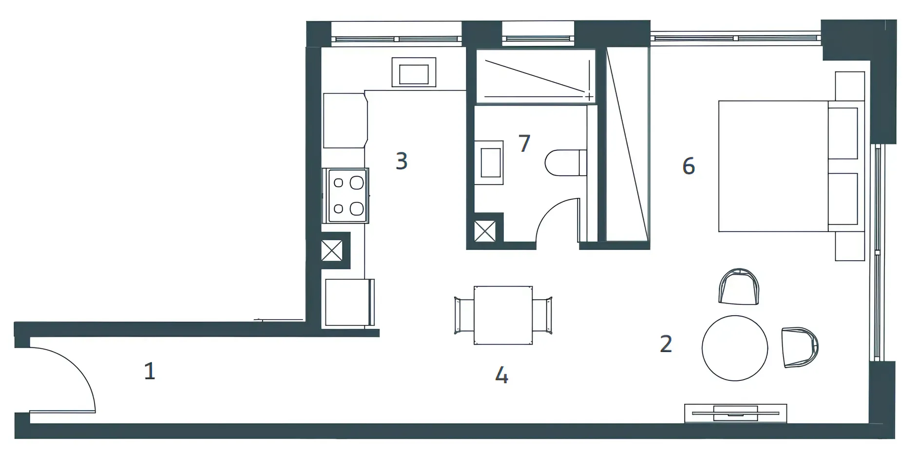 0 bedroom layout