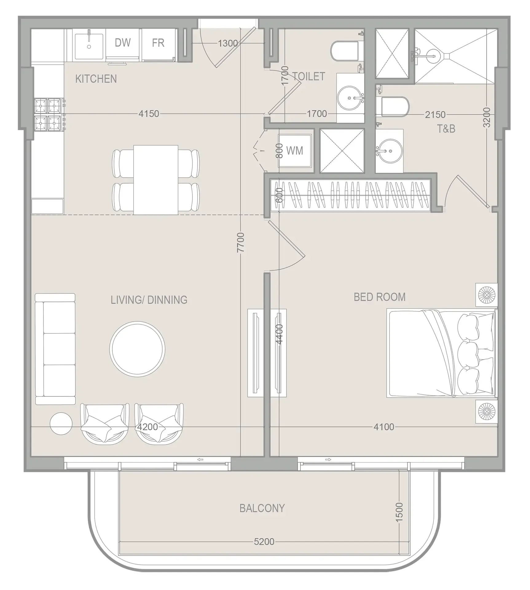 1 bedroom layout