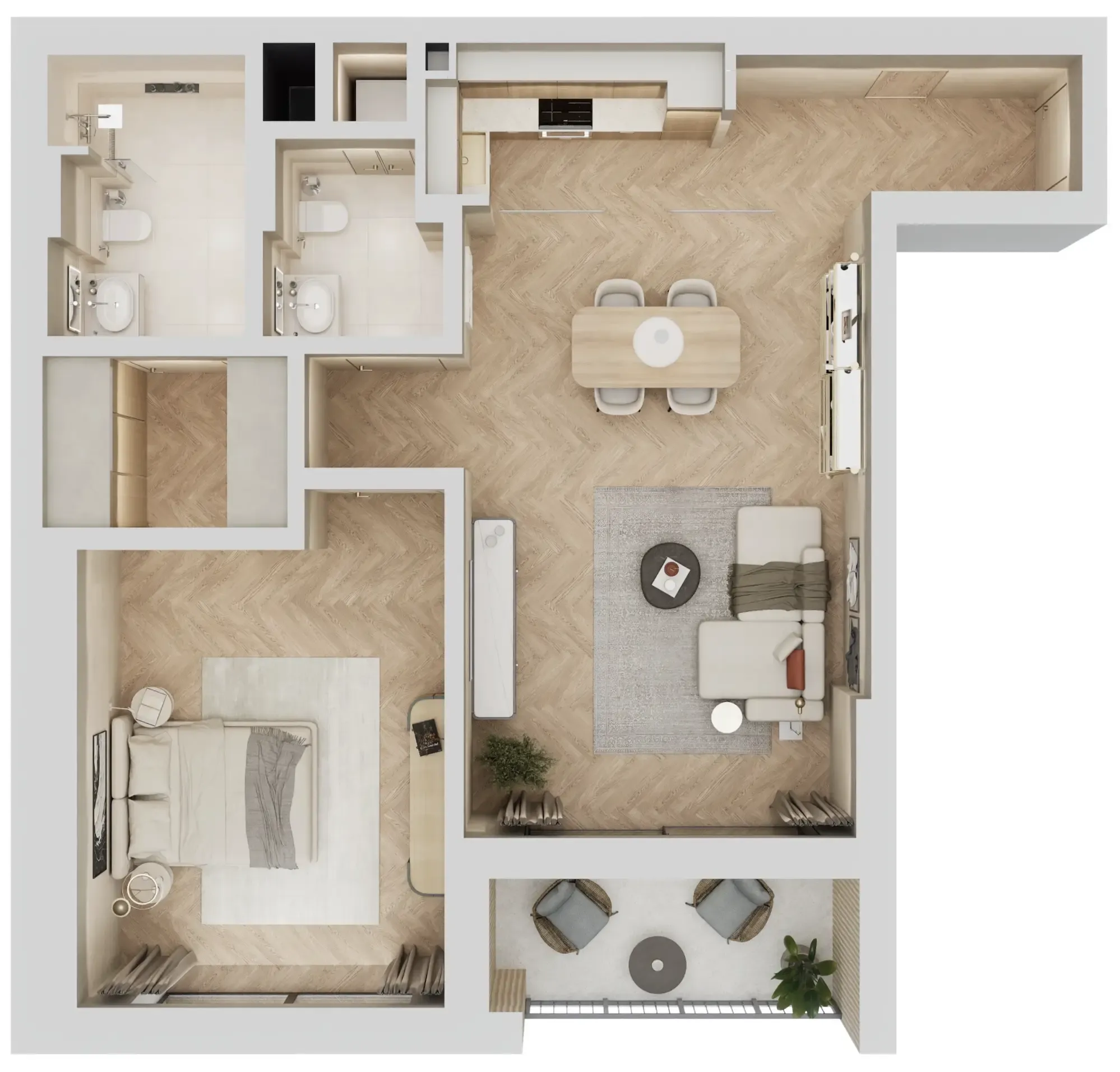 1 bedroom layout