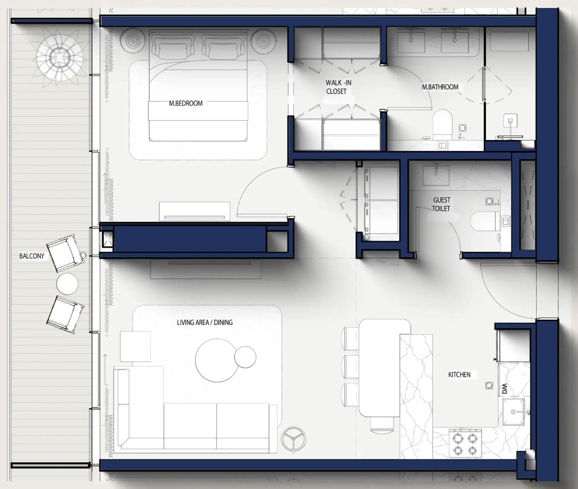 1 bedroom layout