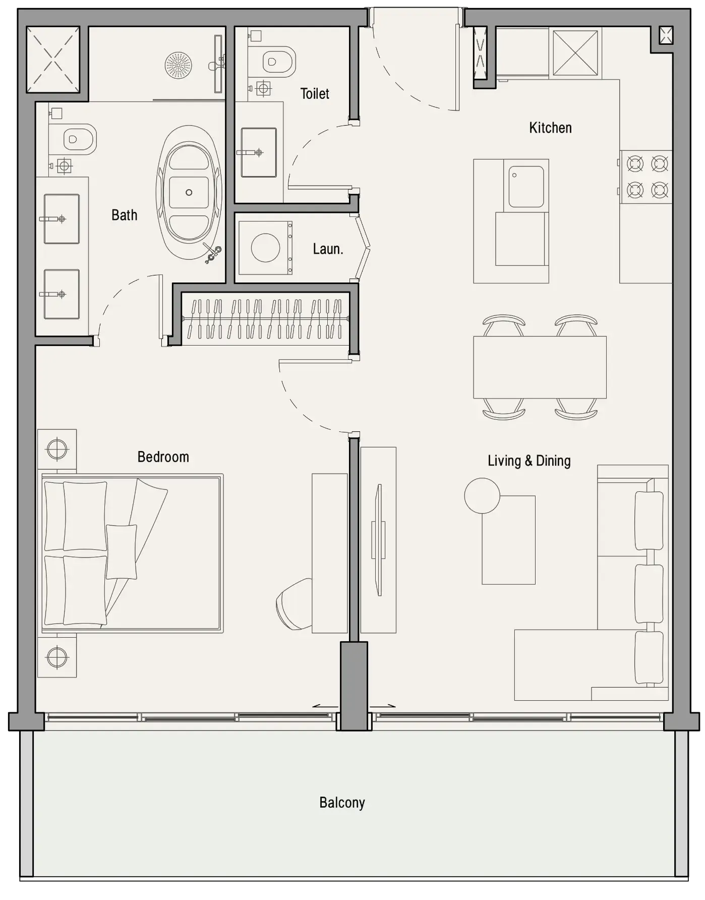 1 bedroom layout
