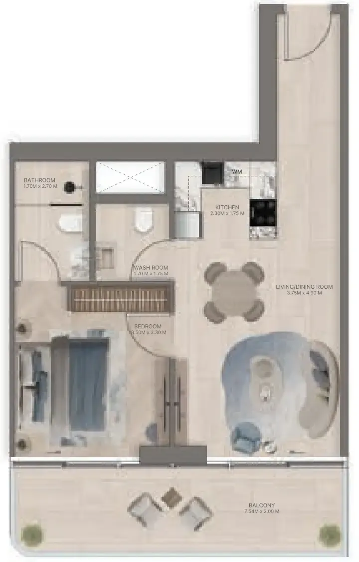 1 bedroom layout