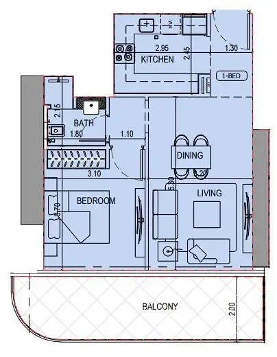 1 bedroom layout