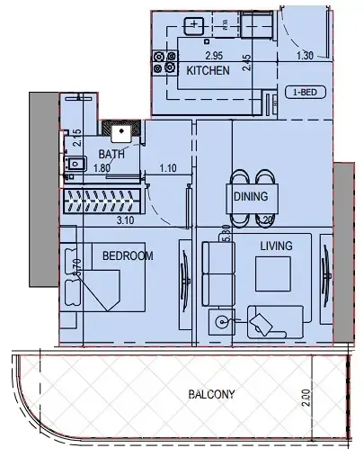 1 bedroom layout