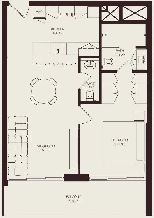 1 bedroom layout