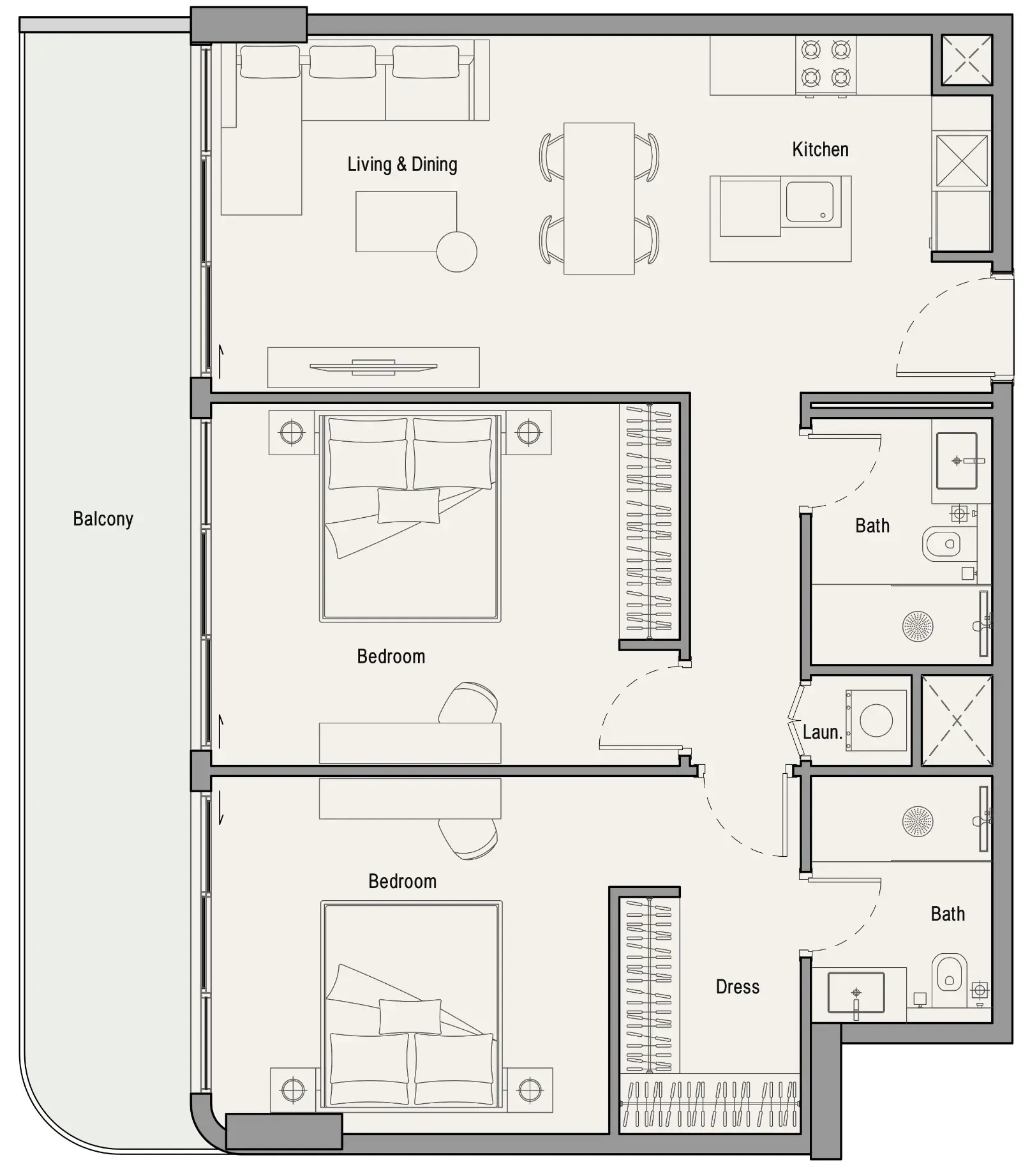 2 bedroom layout