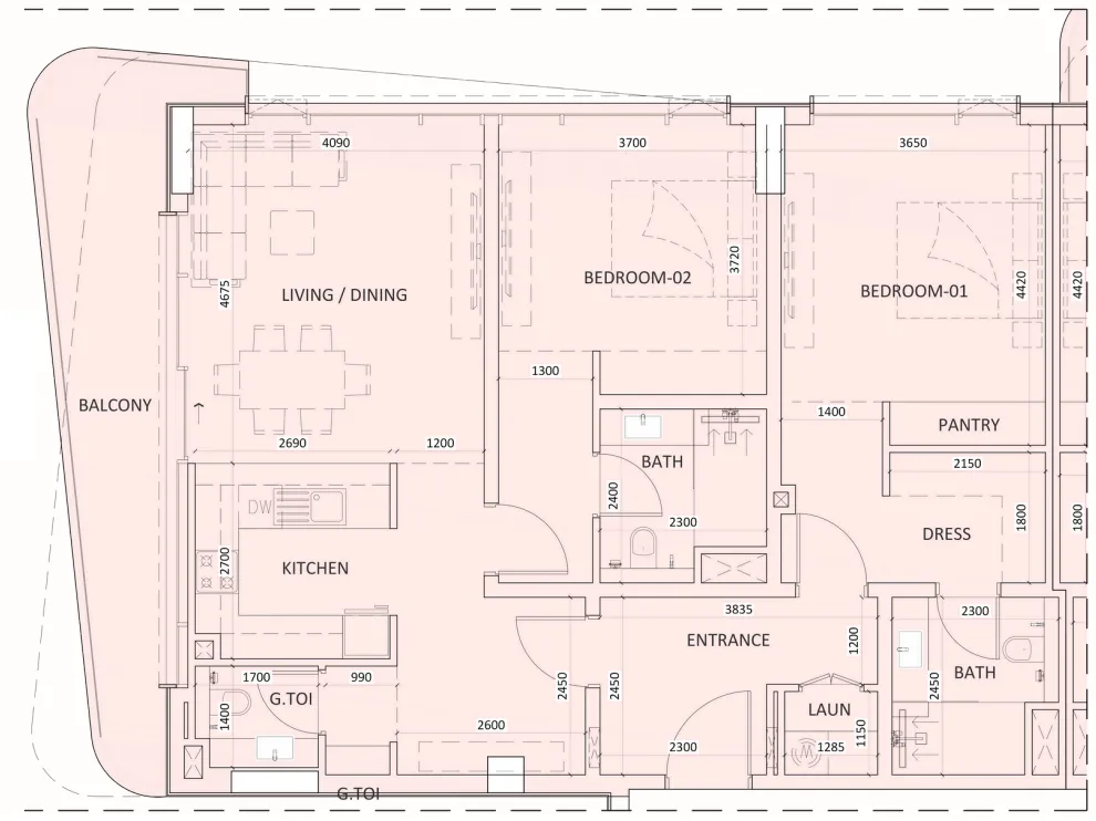 2 bedroom layout