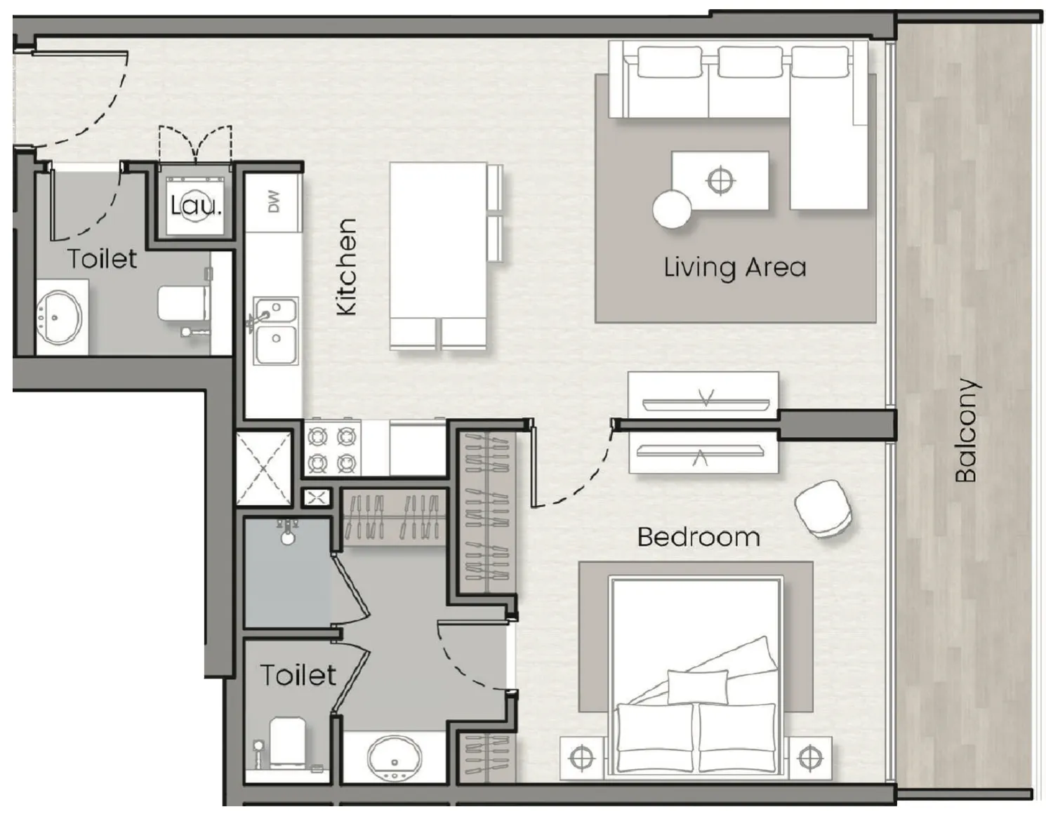 1 bedroom layout