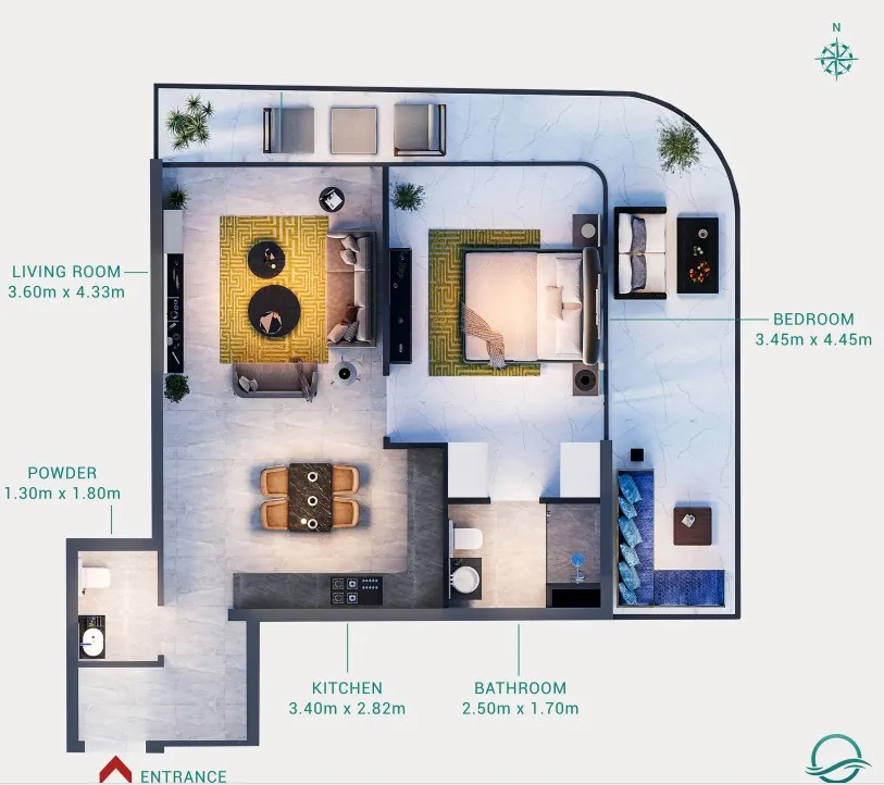 1 bedroom layout