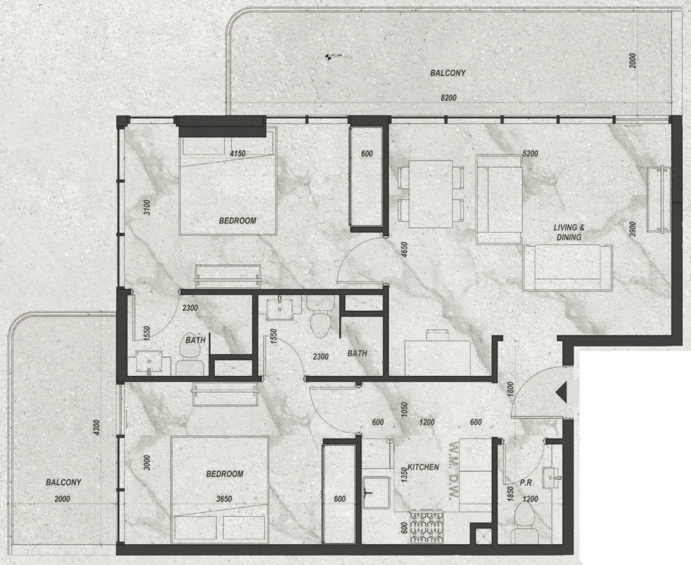 2 bedroom layout
